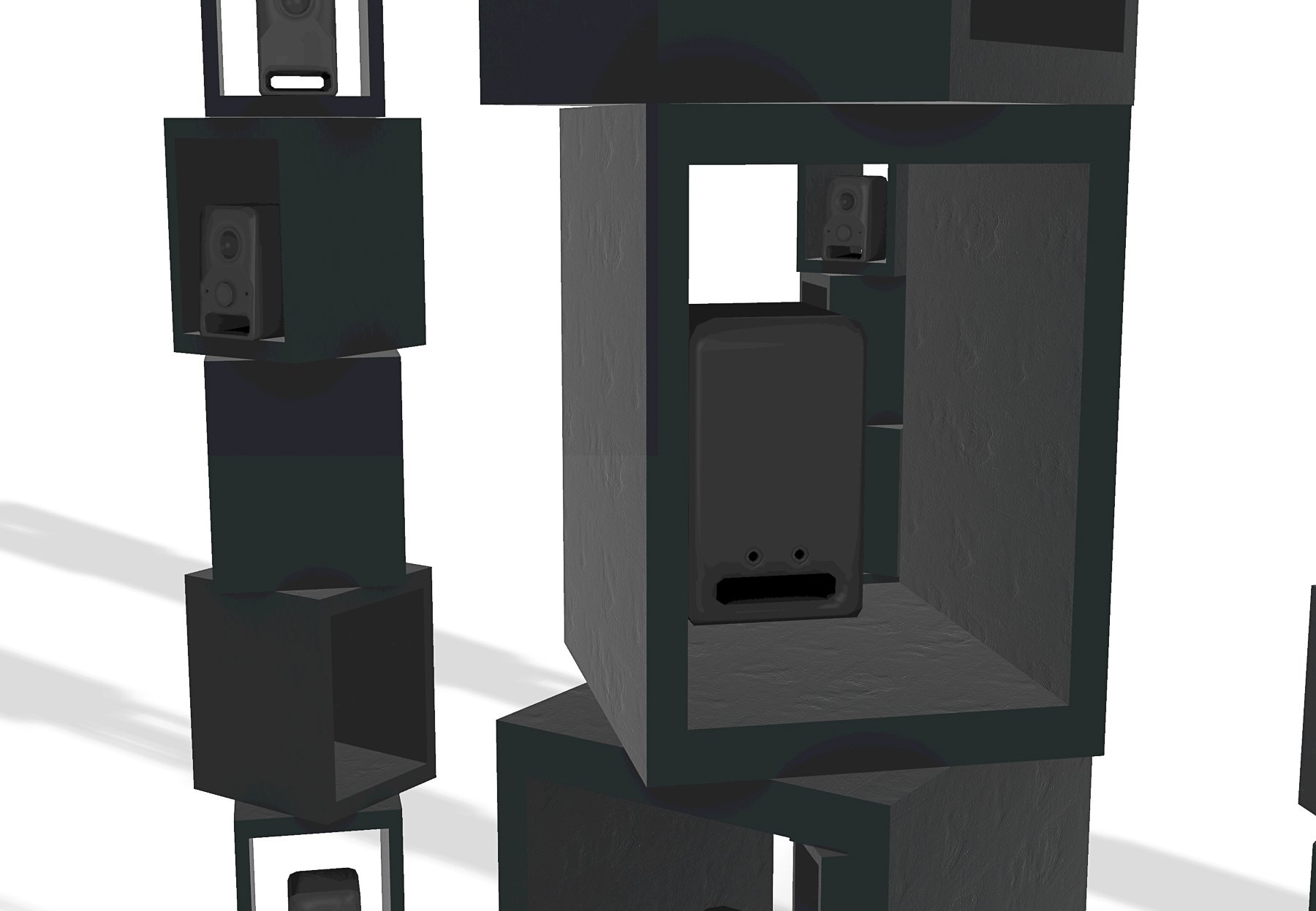3d rendering of speaker towers, detail