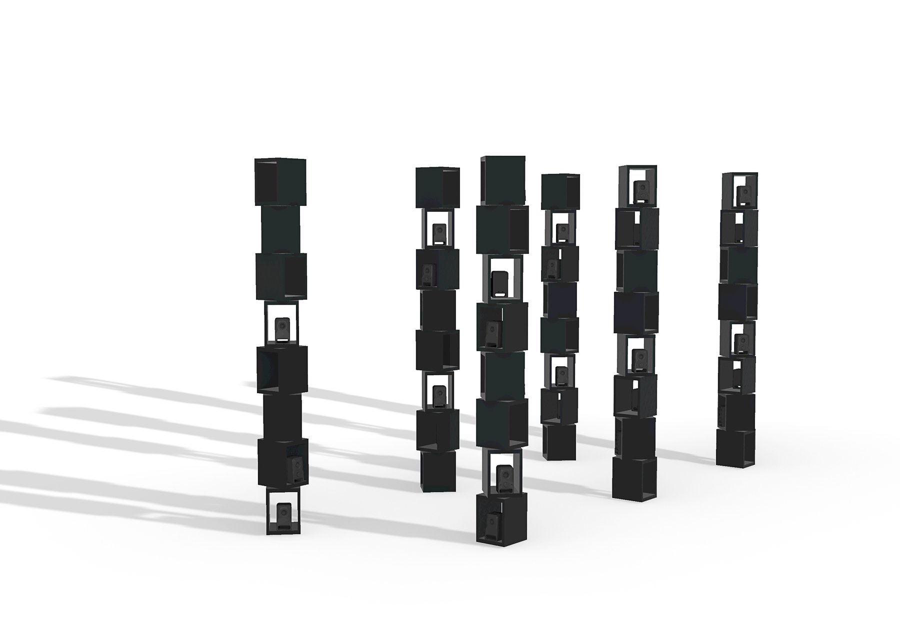 3d rendering of speaker towers