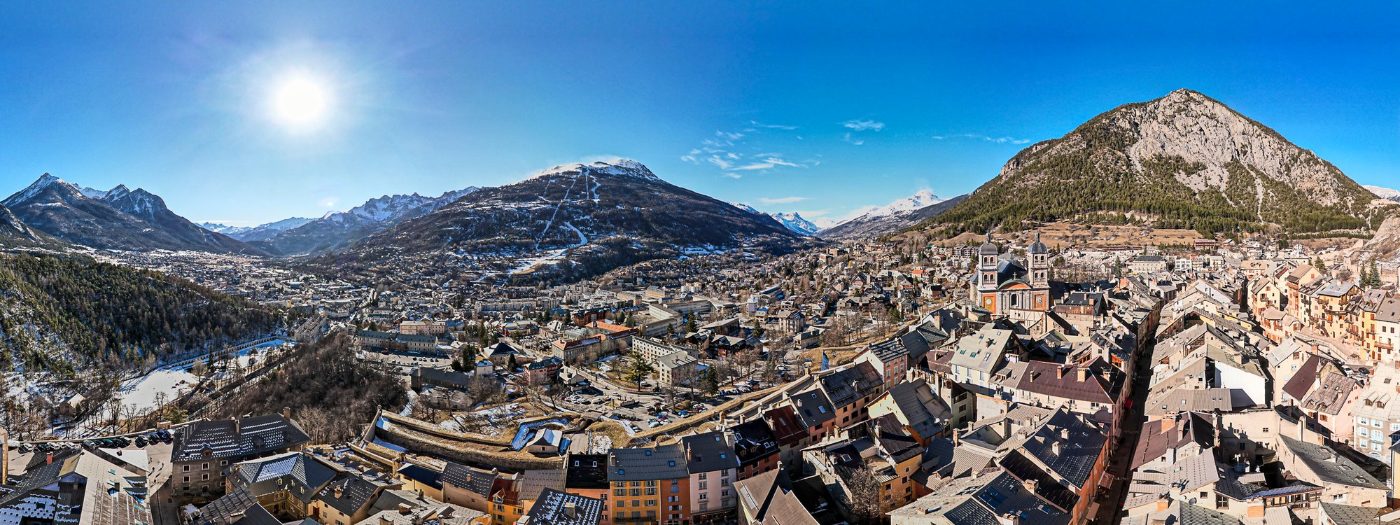 Looking north towards the old town, Briançon, France.