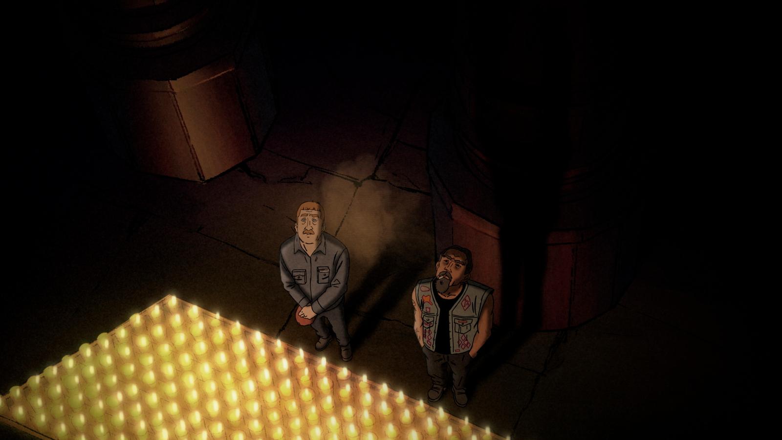 Still from animation of Freddy Augello and Andrew Glick.