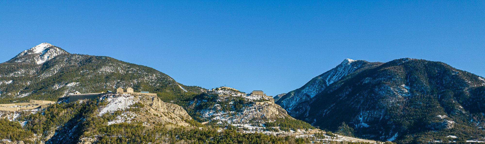 Fort des Têtes (left) and Fort du Randouillet (center), Briançon.